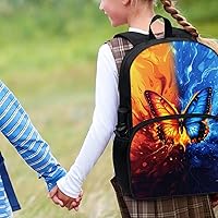 Vista 203 de American Flag Fire Galaxy Pattern Kids Backpack for Boys Girls Elementary Students Bookbag Middle School Bag Lightweight Children Travel Bag