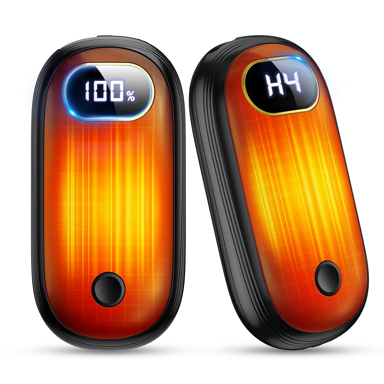 Scaldamani elettrici, ricaricabili USB, riscaldamento a doppio lato, set da 2 pezzi, riutilizzabili, display digitale a LED, 4 modalità di riscaldamento, scaldamani tascabili, regalo per donne e