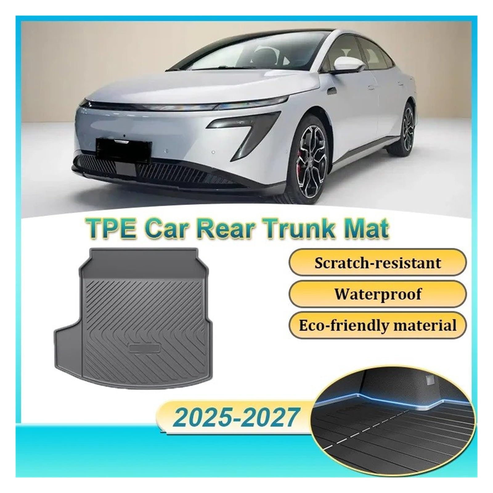 Kofferraumwanne Für Nissan N7 2025 2026 2027 Auto Kofferraum Matte TPE Teppich Lagerung Pad Fracht Tablett Kissen Schutzfrachtmatte