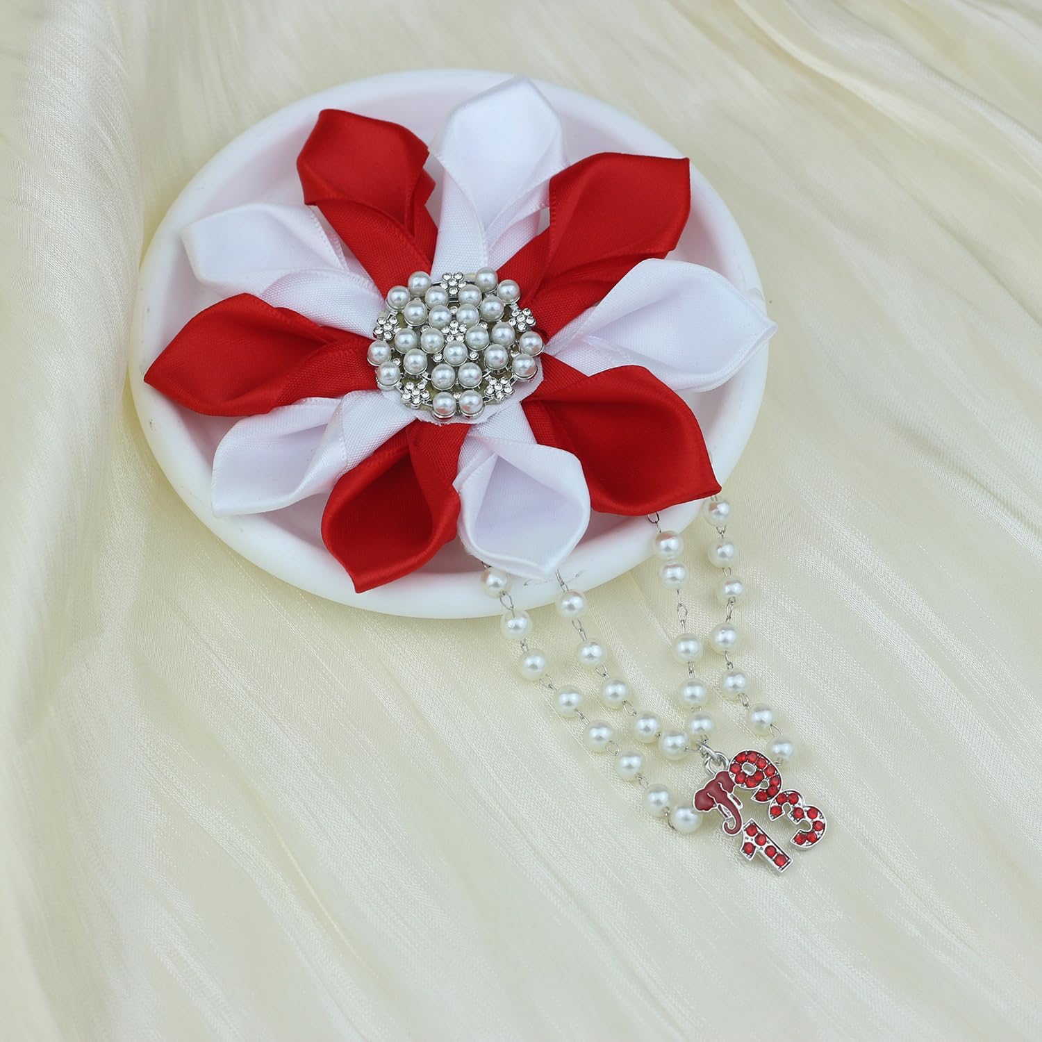 Soror Gift for Women Pearl Flower Brooch Pin with Red Elephant Greek Sorority Paraphernalia Gift Sisterhood Jewelry for Soror - Image 5