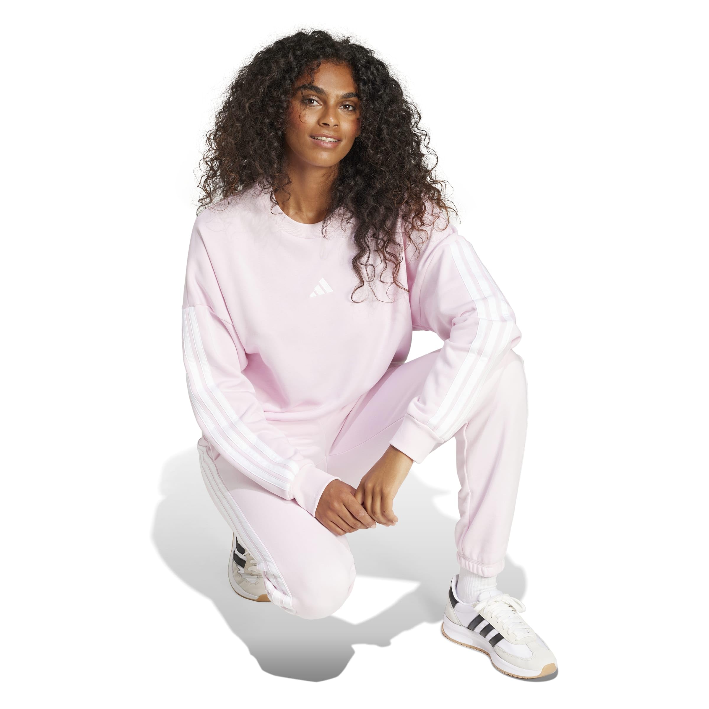 adidas Kobiety ESSENTIALS 3-STRIPES FRENCH TERRY SWEATSHIRT, clear pink/white, S