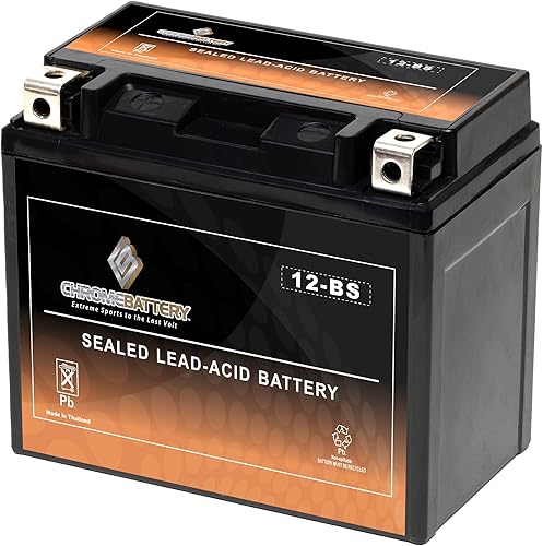 Miniatura 2 de CB CHROMEBATTERY Reemplazo de batería 12-BS sin mantenimiento de 12 V 12 Ah para ATV, motocicleta, motos acuáticas, scooter, UTV y más, terminal de