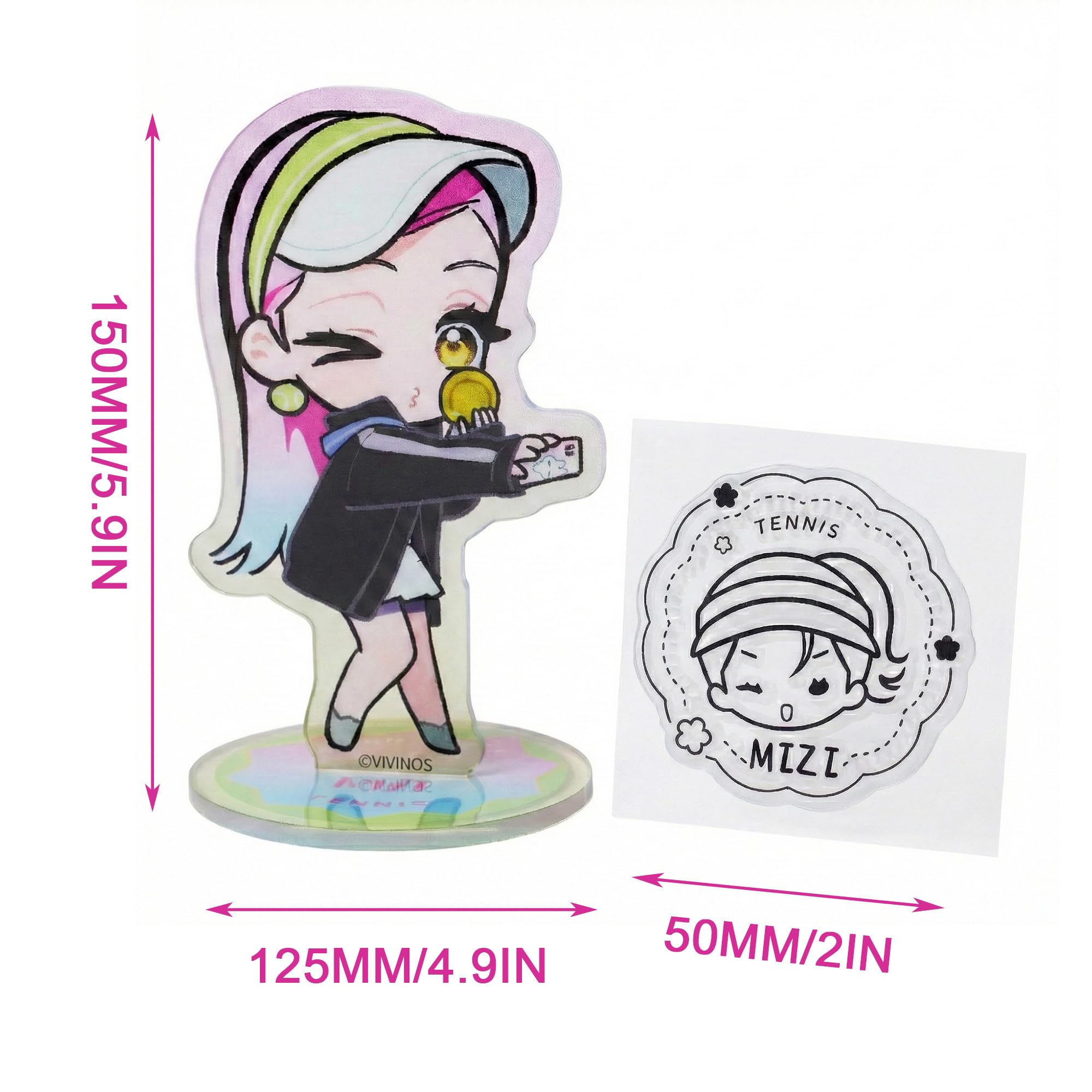 YJacuing Alien Stage Passion Love Series Acrylic Stand Stamp, Official ALNST 3rd Anniversary Collectible Anime Merch (Mizi) - Image 3