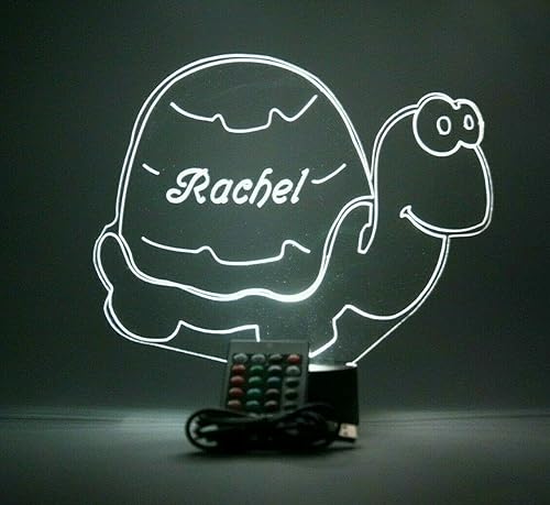 Miniatura 8 de Lámpara de mesa de tortuga personalizada con nombre de tortuga con luz nocturna grabada, nuestra última característica: es WOW, con control remoto,