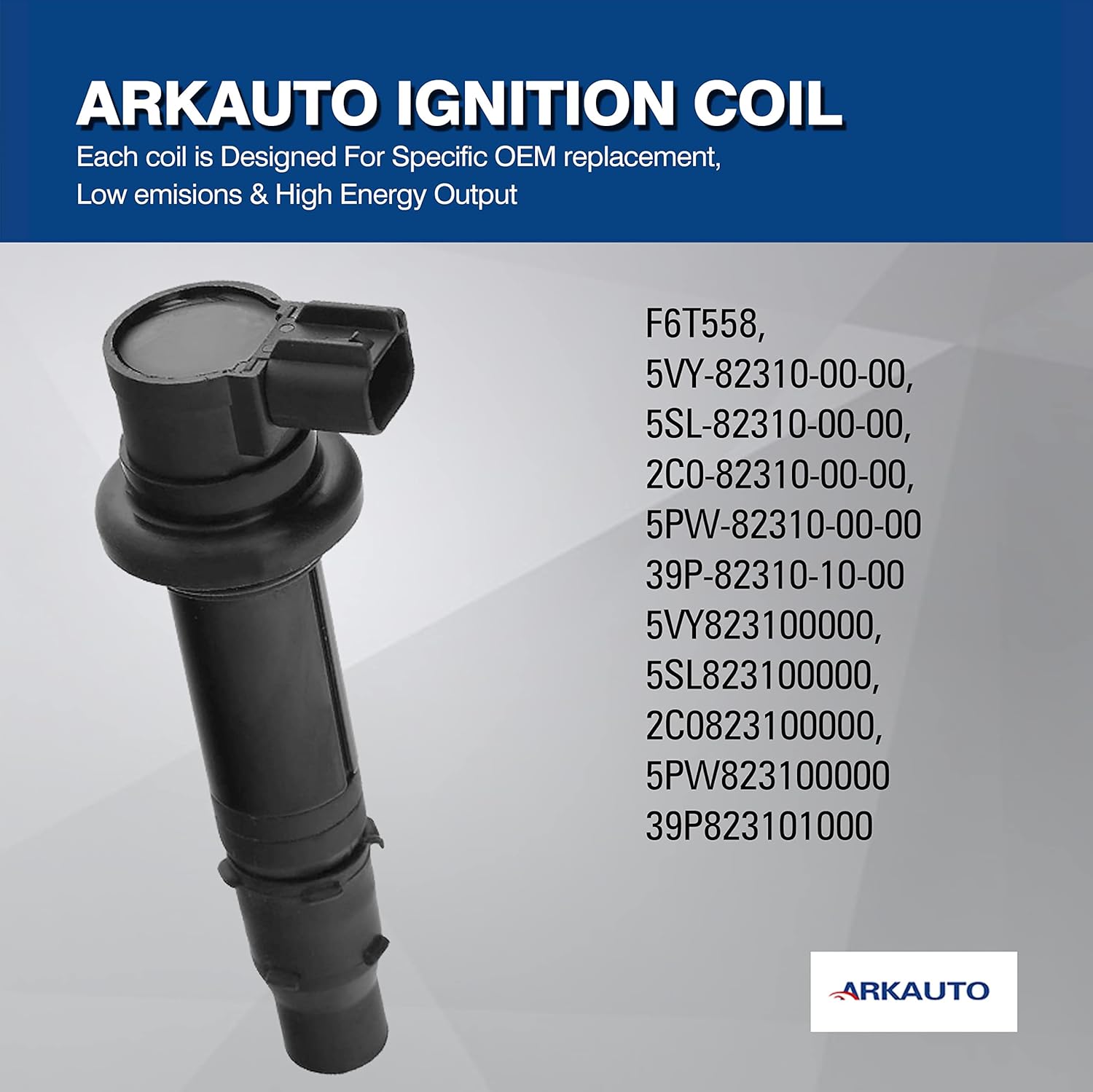 4PCS ARKAUTO MOTORCYCLE IGNITION COIL F6T558 5VY-82310-00-00 5SL-82310-00-00 5PW-82310-00-00 39P823101000 FOR YAMAHA Vmax 1700 FZ1 FZS1 YZF-R1 YZF-R6 YZF-R6S MT-07 1WS R1 YZF-R1 R6 RJ15 Bj FZ8