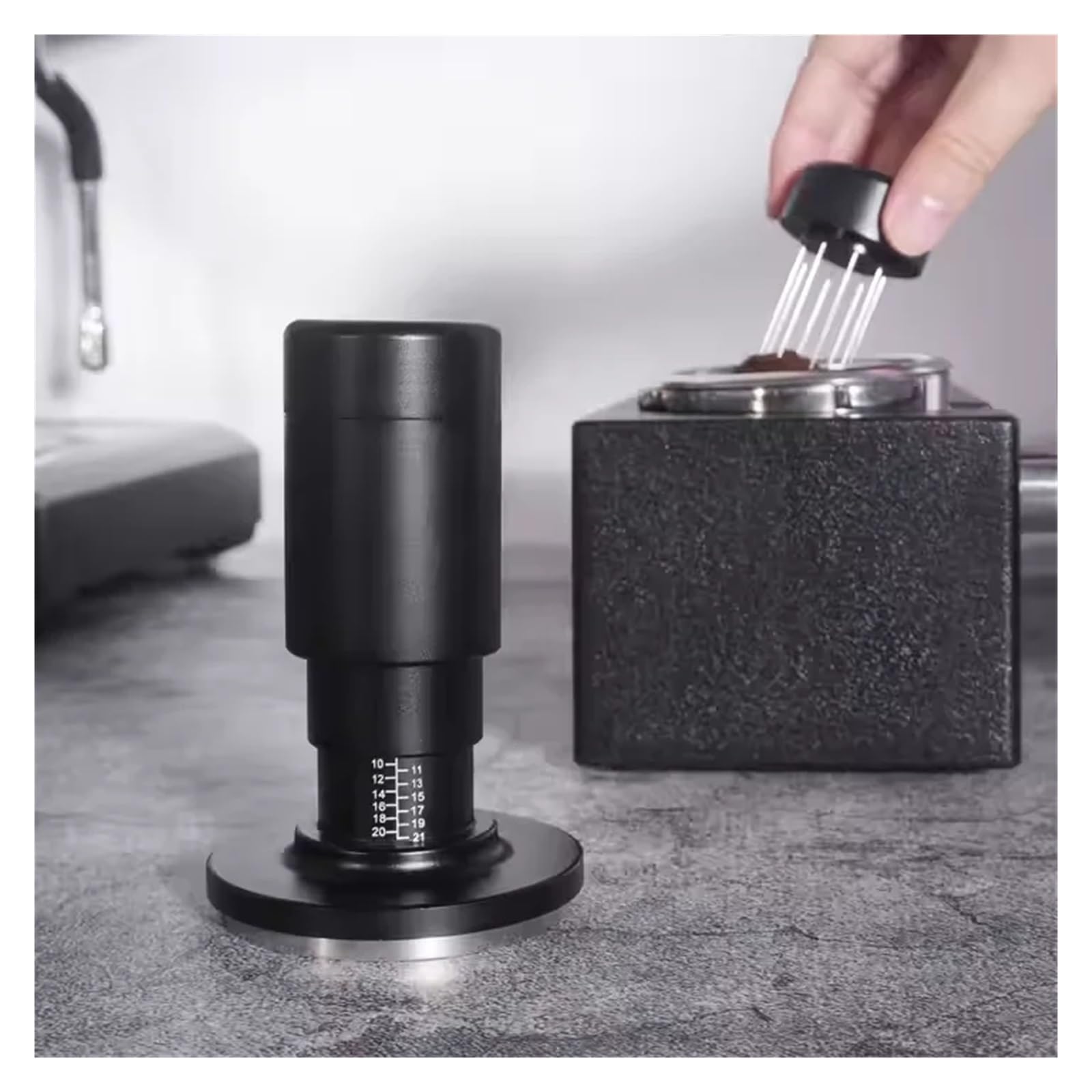 Pressino espresso 2-in-1 di ricambio a molla con WDT, 51/53/58mm