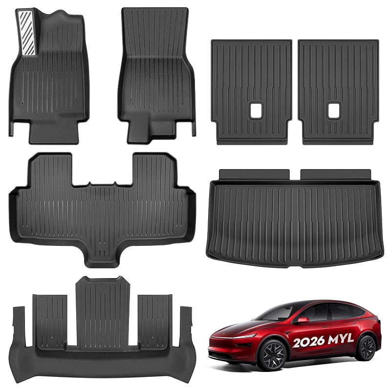 Kit de Tapetes e Forros para Porta-Malas KUNIST em TPE para Tesla Model YL 2026 de 6 lugares, 7 peças