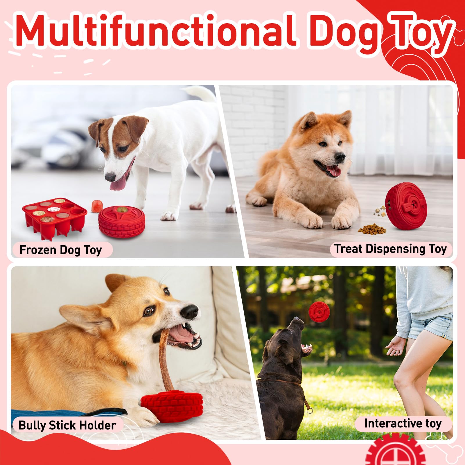 haheita Frozen Dog Toy to Keep Them Busy, Interactive Treat Dispensing Dog Toy - Image 2