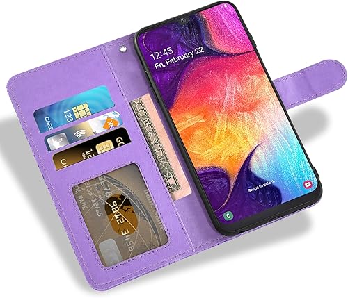 Miniatura 2 de Asuwish Funda de teléfono para Samsung Galaxy A50 A50S A30S con protector de pantalla y cubierta de cartera de encaje, soporte para tarjetas,