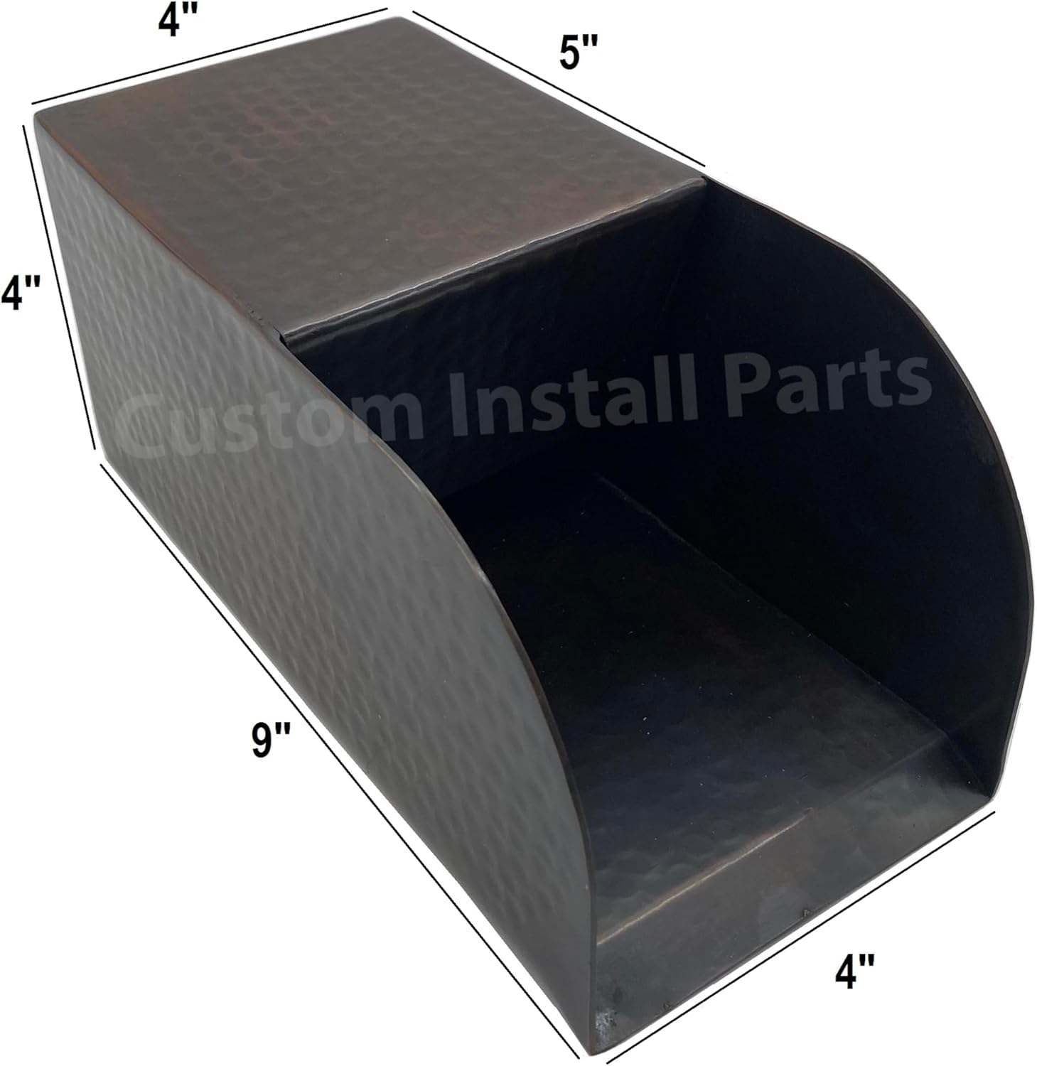 4 Inch Wide Hammered Copper Metal Wall Mounting Cascading Spillway Scupper Waterfall Water Feature for Swimming Pool Spa Pond