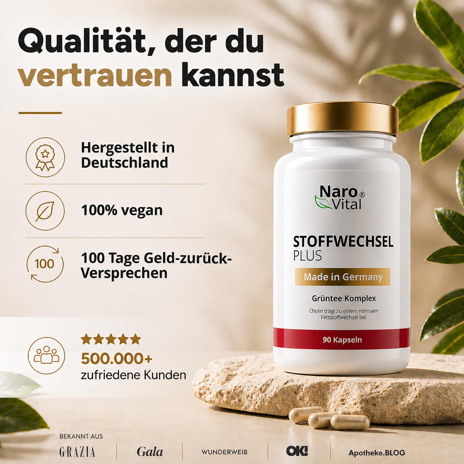 Stoffwechsel Beschleunigen Abnehmen Komplex - Hochdosiert mit Grüntee, Grüner Kaffee, Bittermelone, Guarana, Cholin und Ingwer - 90 vegane Stoffwechsel Kapseln - Tabletten Diät Unterstützung
