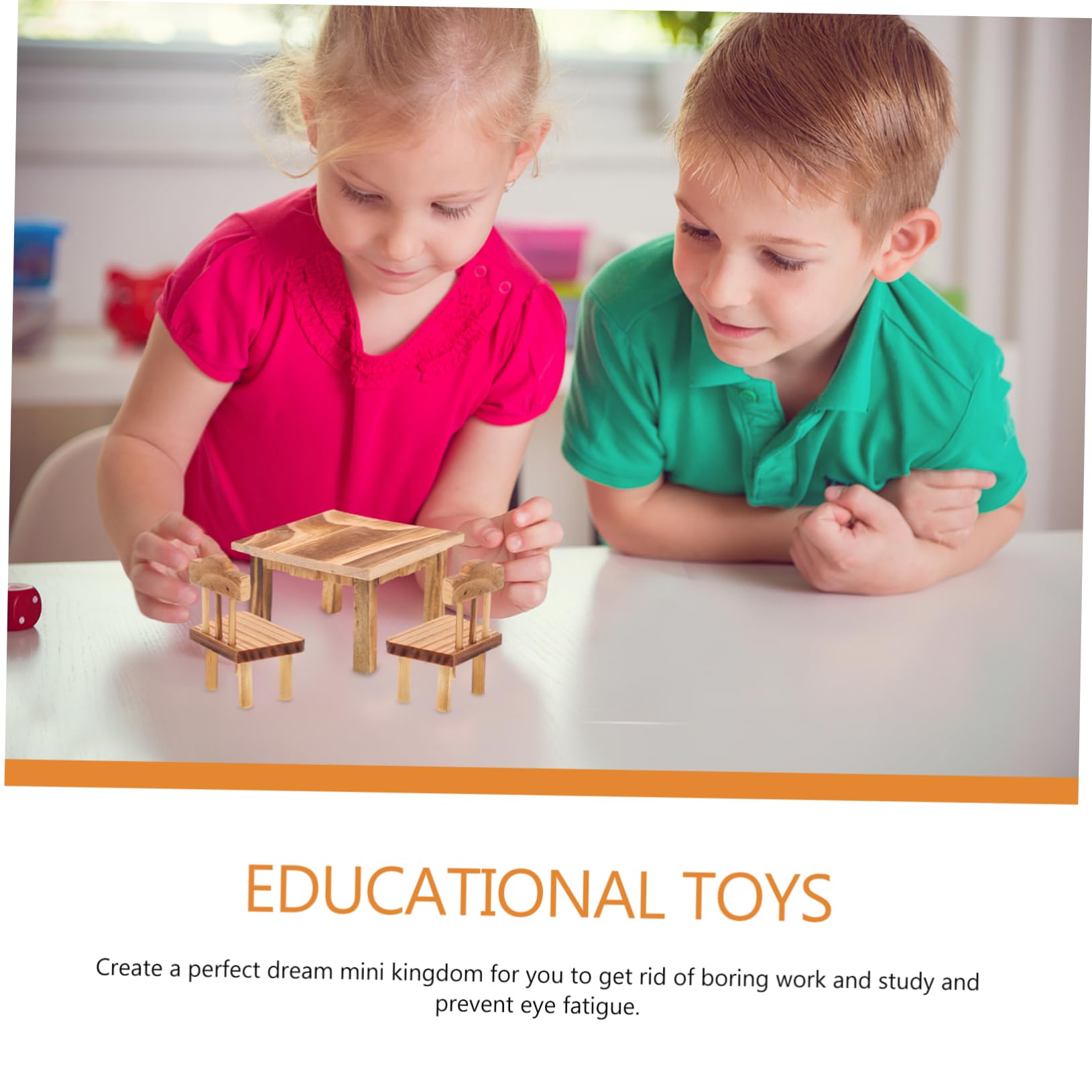 Abaodam Wooden Mini Furniture Set Chinese Decor for Boys and Girls Adult Rooms