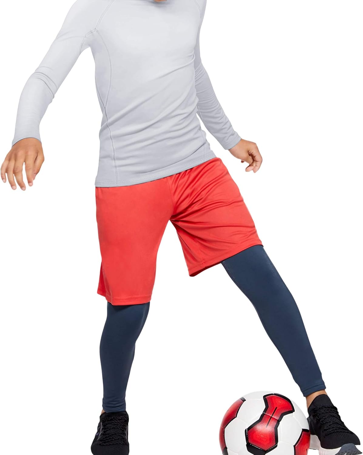 TELALEO 4, 3, 2, 5/1 Pack Boys' Girls' Compression Shirts Youth Long Sleeve Undershirt Sports Moisture Wicking Baselayer - Image 3