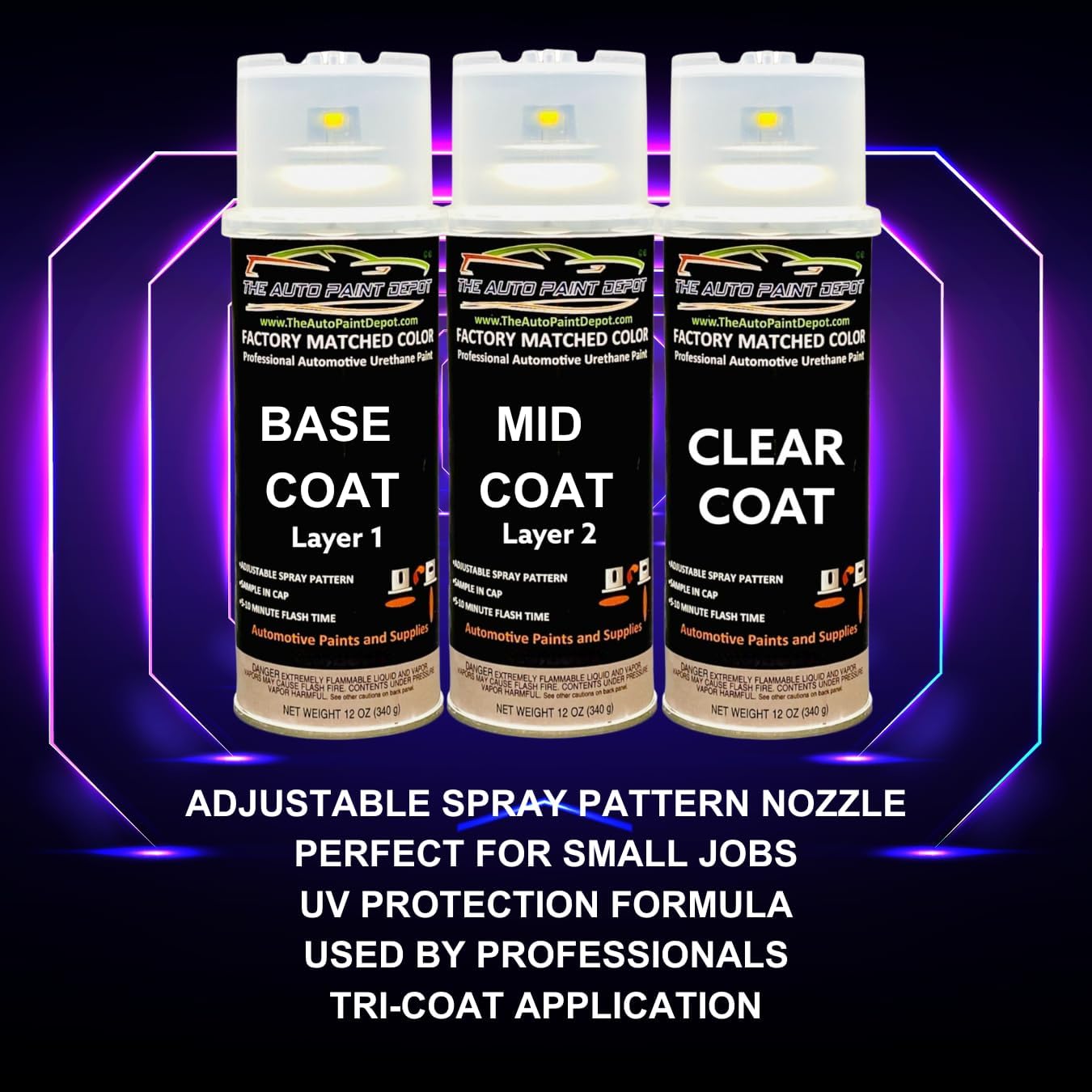 Auto Paint Depot Touch Up Paint for Toyota-Blizzard Pearl Tricoat 070 (All Years, All Models) Aerosol Spray with Clear Coat