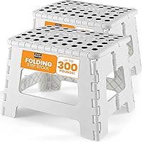 Vista 8 de Utopia Home - Taburete plegable, taburete de pie de 9 pulgadas de ancho, soporta hasta 300 libras, de plástico ligero para cocina, baño y sala