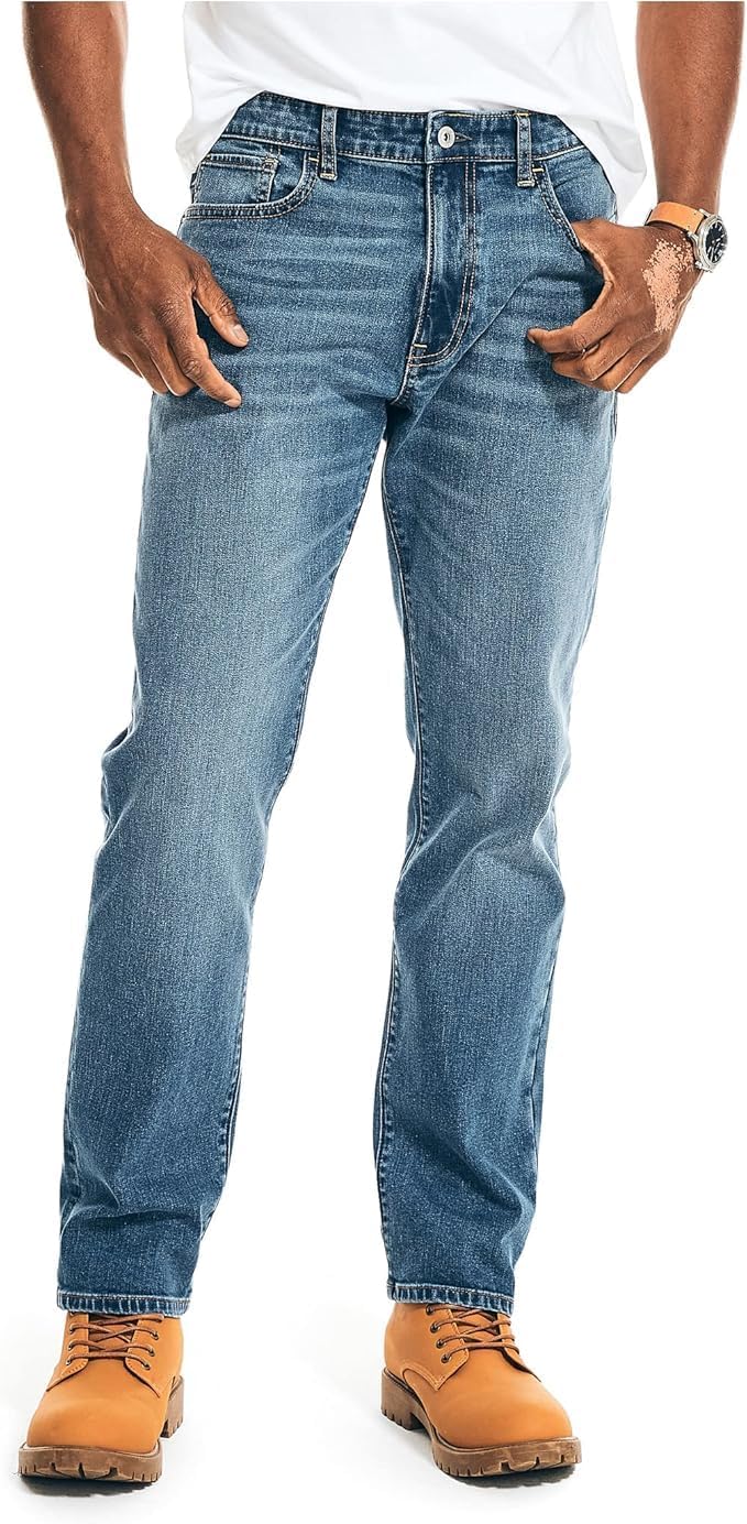 Nautica Jeans Men's Straight Light Cross Hatch Jean