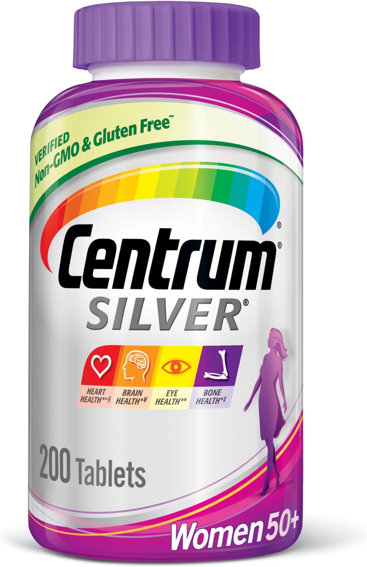 Silver Women Multivitamin / Multimineral Supplement Tablet, Vitamin D3, Age 50+ (200 Count)