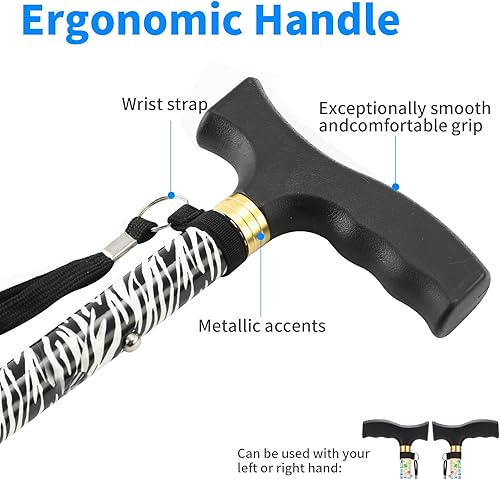 Miniatura 10 de Walking Cane LIXIANG Cane para hombremujer  Ayuda para la movilidad y la vida diaria  Bastón plegable de 5 niveles de altura ajustable  Cómodo
