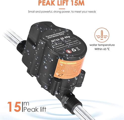 Miniatura 2 de Mini Power - Bomba pequeña de 24 V CC de presión de agua, 220 V, 80 W, 15 bombas de presión de agua de elevación para el hogar, calentador de agua