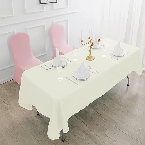 Miniatura 3 de Mantel de 60x102 Marfil - Mantel de Mesa de Poliéster Lavable Resistente a Manchas y Arrugas, Mantel de Mesa Decorativo para Mesa de Comedor,