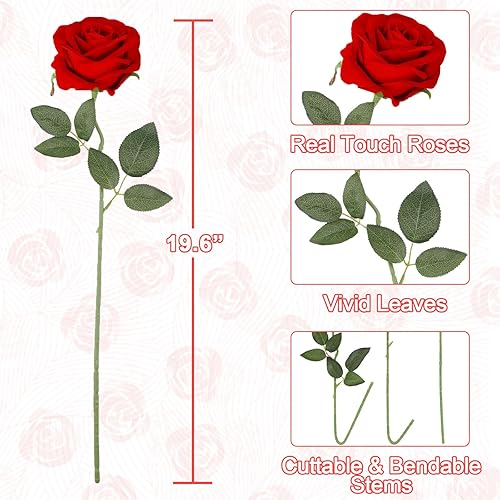 Miniatura 7 de Pack de 10 rosas artificiales Luyue, para decoración en fiestas, bodas, etc