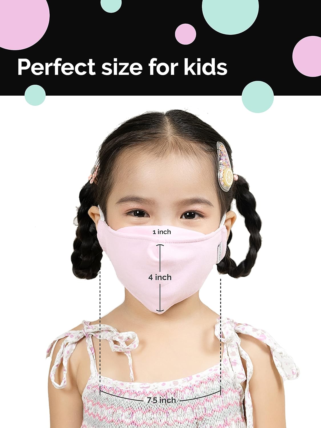 COREVIVAL Kids Face Mask | Children's 2-Pack | Reusable, Cotton, Adjustable, Breathable | The Revival Kids Mask (Pink, Seafoam Green)