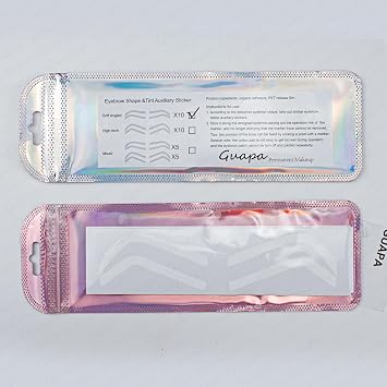 Guapa Disposable Eyebrow Design Stencil Airbrush Tint Stickers Easy Application Brow Tinting for Shaping Single Eyebrow Type Option with Shapes Available