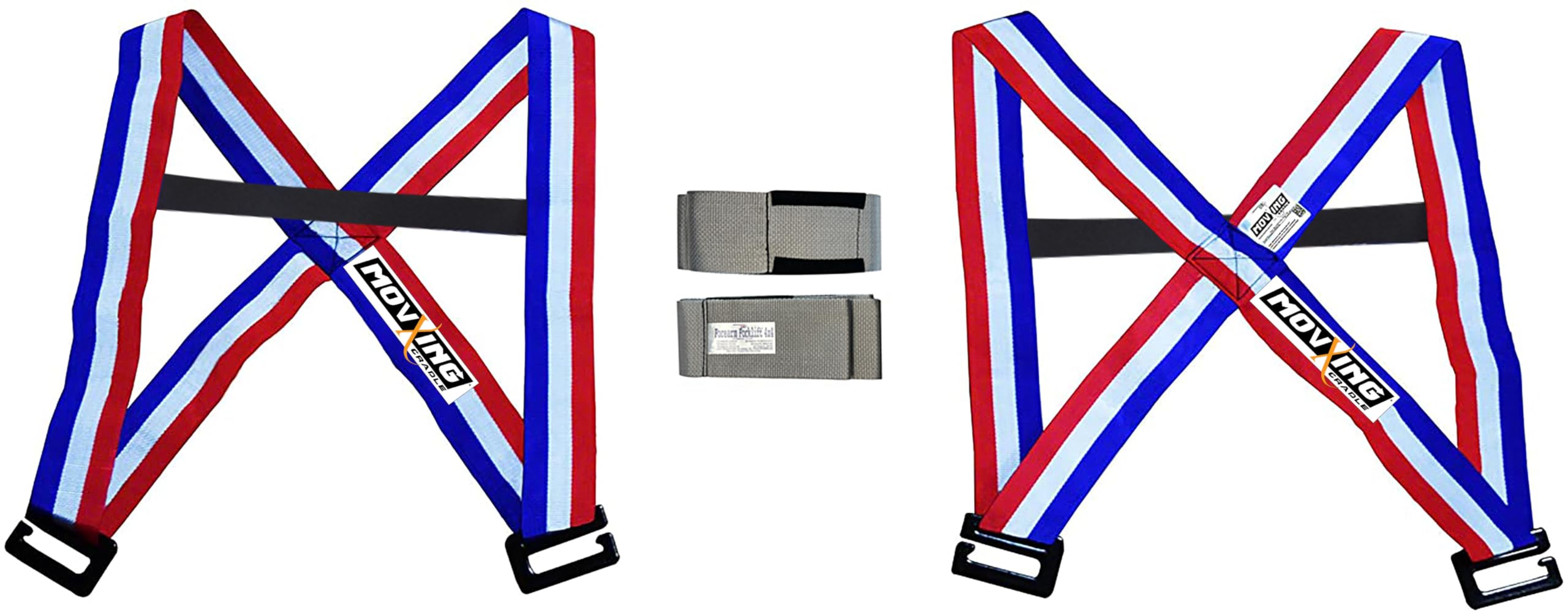 MovXing Cradle Complete Set - PRO Model - Center Straps are 8" Longer + 1 More Loop Per End for 16" More Adjustability Vs Orig Set, Moving Strap Set, 800 lb wt Cap, 1 Pro Model Pack, Go USA