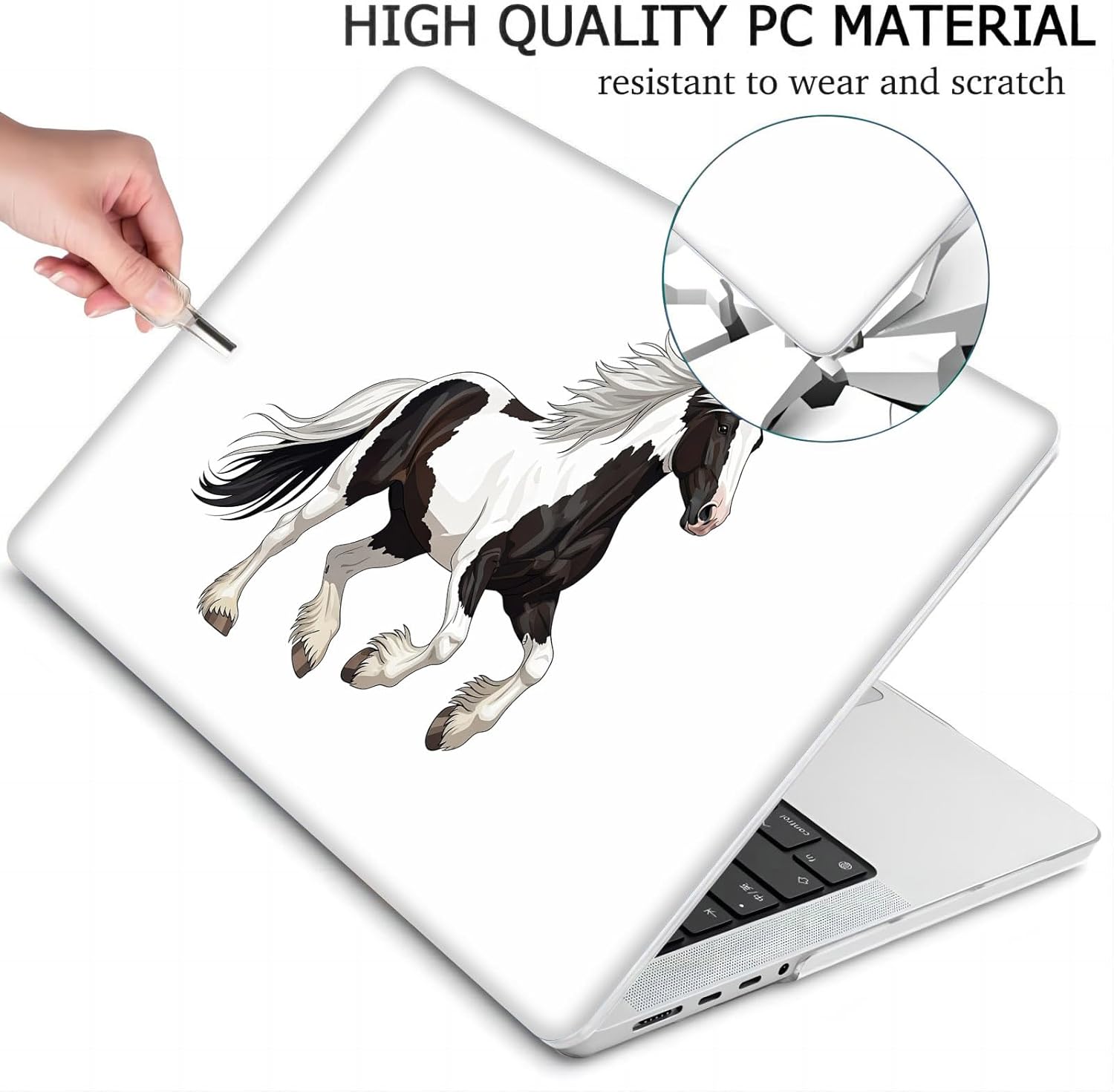 Compatible with MacBook Neo 13-inch, Hard Shell Case with Keyboard Cover and Screen Protector (A3404 A18 Pro chip, 2026 Release) - Horse MC22480