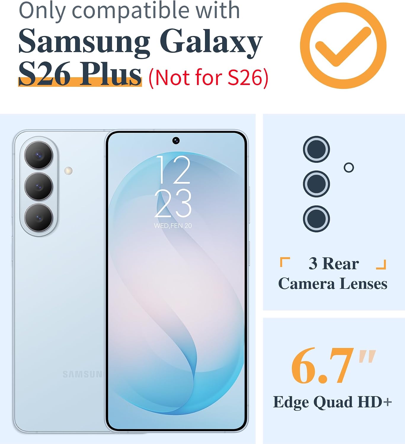  for Samsung Galaxy S26 Plus Case Floral Clear Slim Non-Yellowing thumbnail