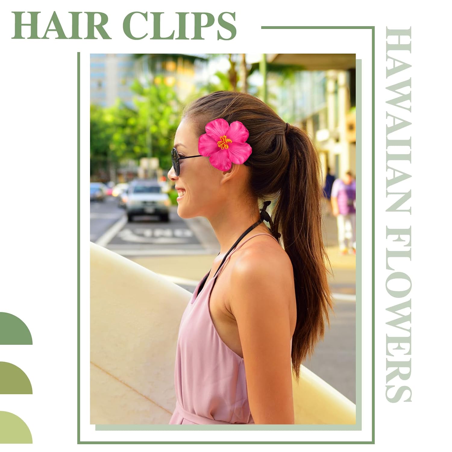 45 Pcs Hibiscus Hawaiian Flowers Hair Clips - Bridal Wedding Party Beach Vacation Outfit Decorations, Assorted Colors, 3.15-3.54 Inch