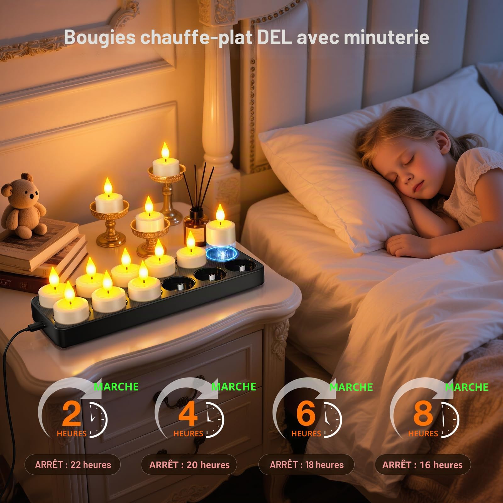 PChero Bougie Chauffe Plat LED Rechargeable, 12pcs Fausse Bougies à LED Flamme Vacillante Bougie Decorative Electrique avec Télécommande pour Deco Noel Anniversaire Maison Chambre Mariage