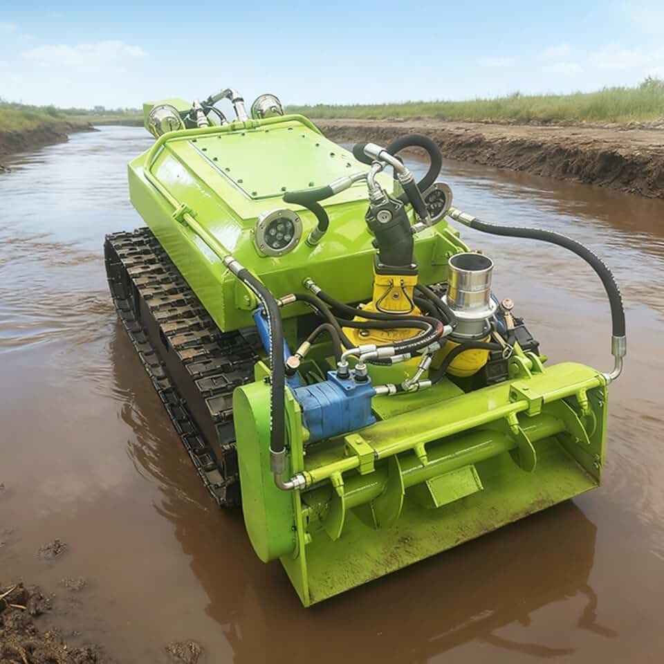 Submersible Robot for Waterway Desilting and Marine Waste Management with Precise Operation