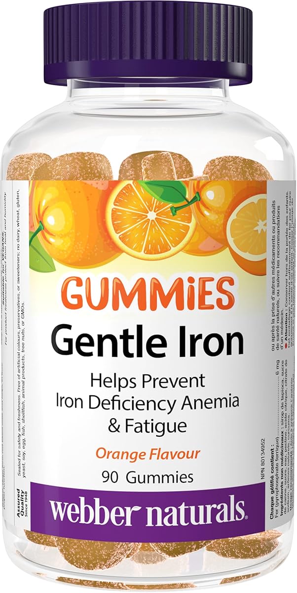 Webber Naturals Webber Naturals Gentle Iron Gummies, 90 Gummies, Non-Constipating, Helps Prevent Iron Deficiency Anemia, Vegan