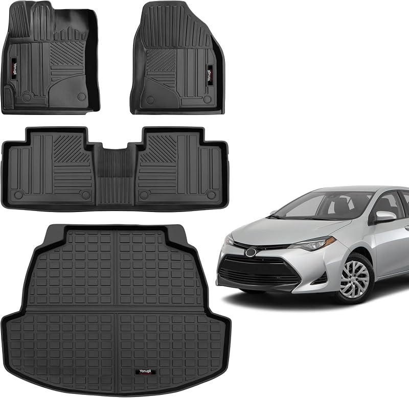 Kit de Tapetes Automotivos e Tapete de Porta-Malas em TPU para Toyota Corolla Sedan 2014 a 2019 Yonugli