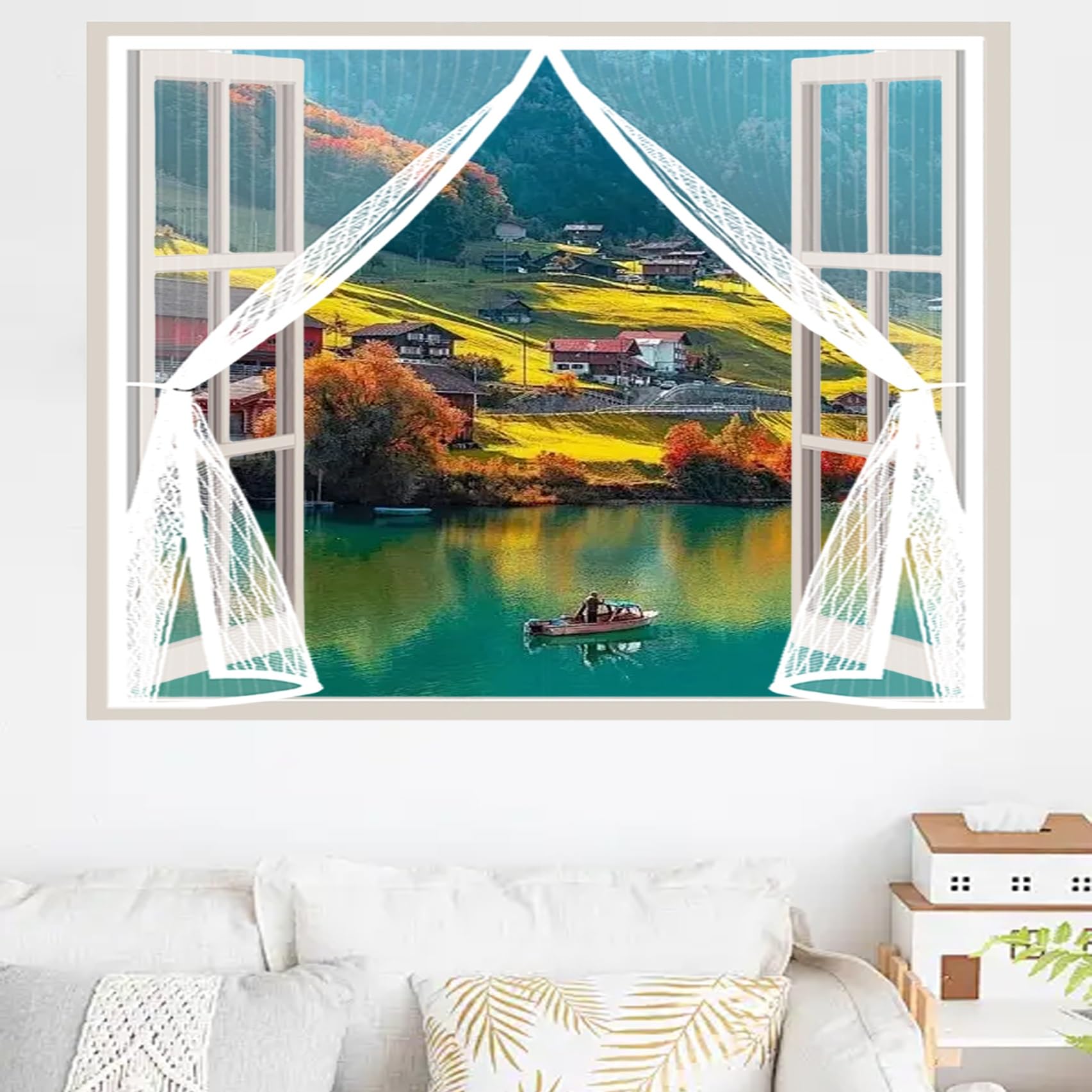 Moustiquaire aimantée porte rideau anti-moustique blanc 182 x 162 cm filet magnétique