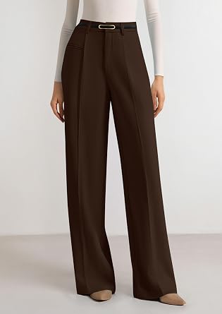 PRETTYGARDEN Women's Tailored Wide Leg Work Dress Pants