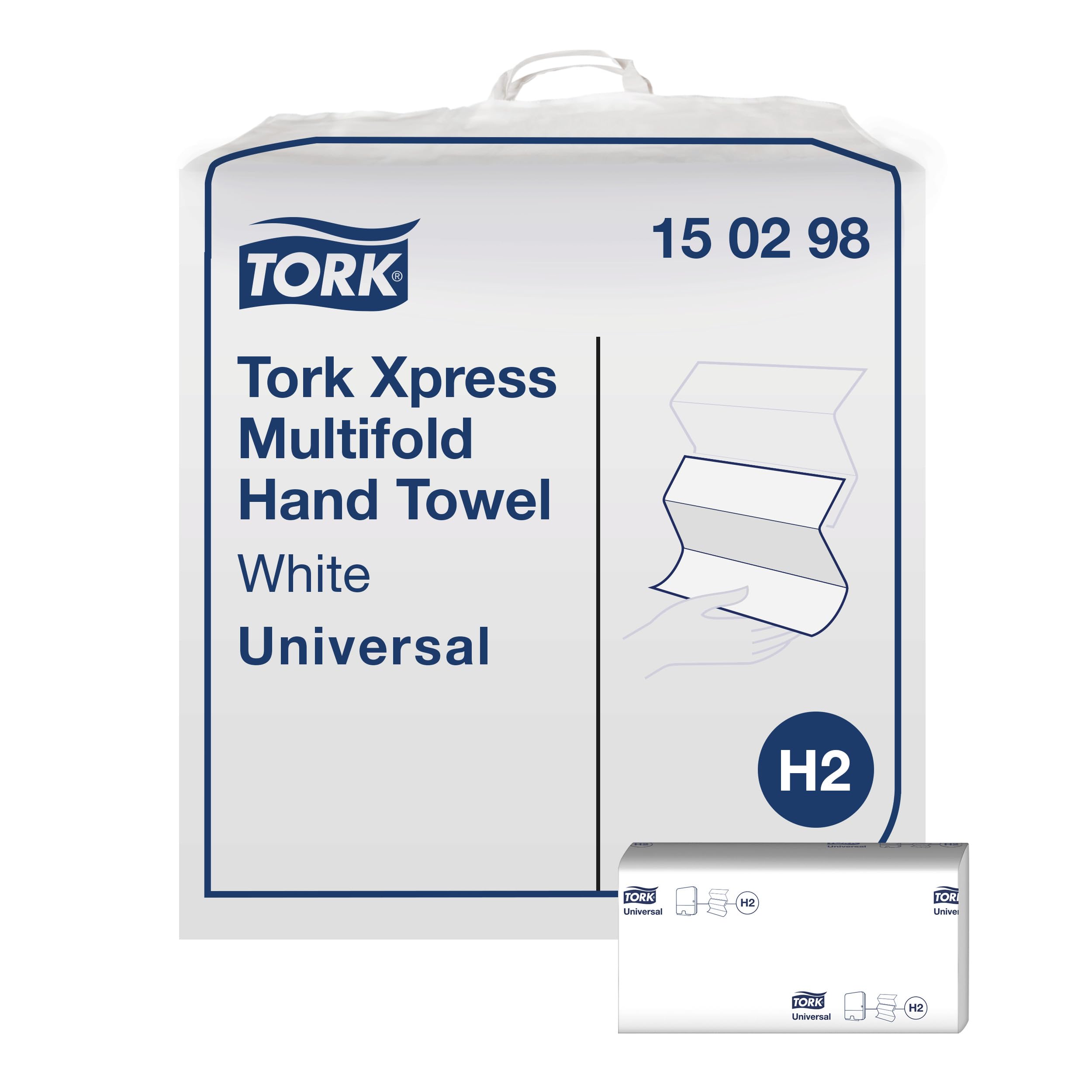 TorkXpress Economical Multifold Hand Towels White H2, Universal, 2-ply, Z-fold, 100% Recycled Fibres, 20 x 237 Sheets, 150298