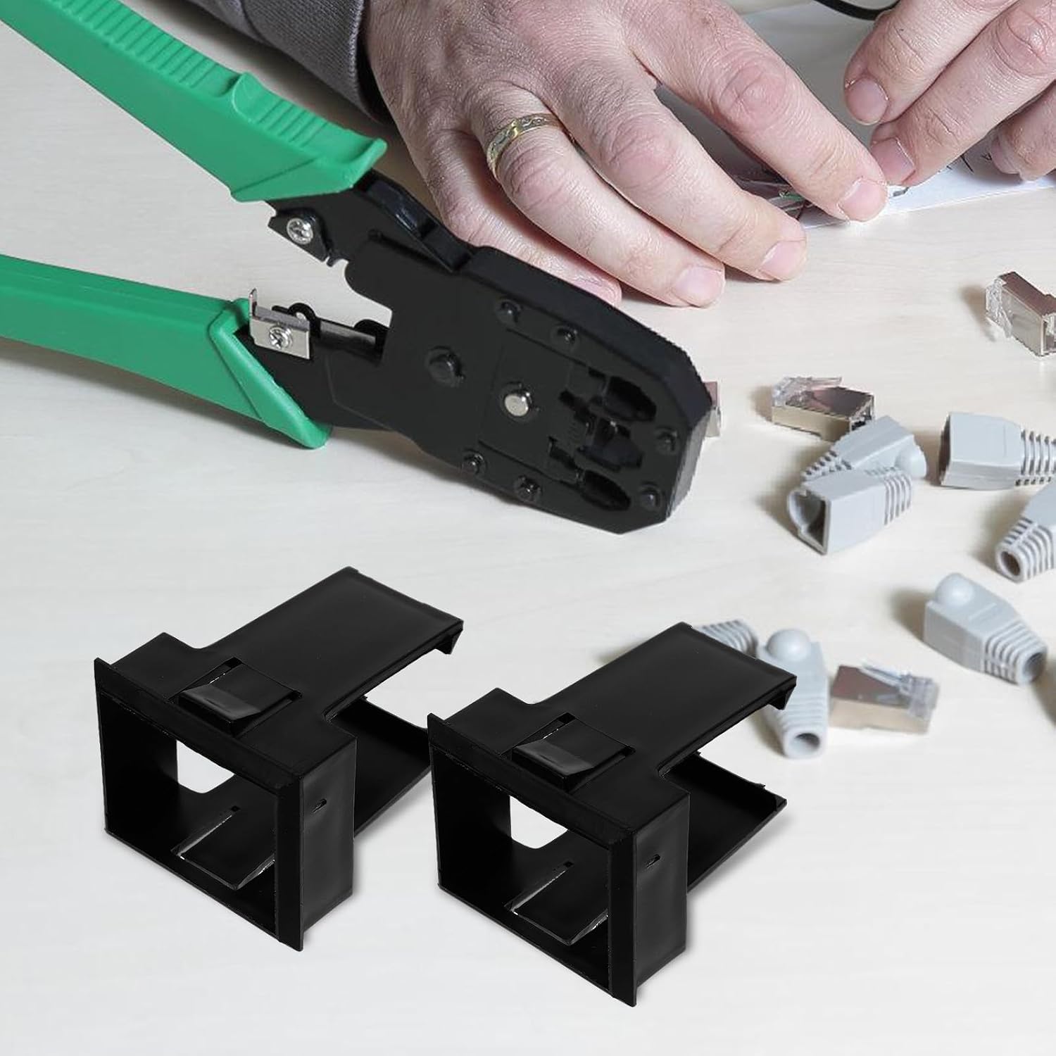 Generic 10pcs Plastic Circuit Breaker Mounting Frame Bracket for Air Switch Secure Hold Easy Installation Small Breaker Mounting Base for Home and Commercial Electrical Connections