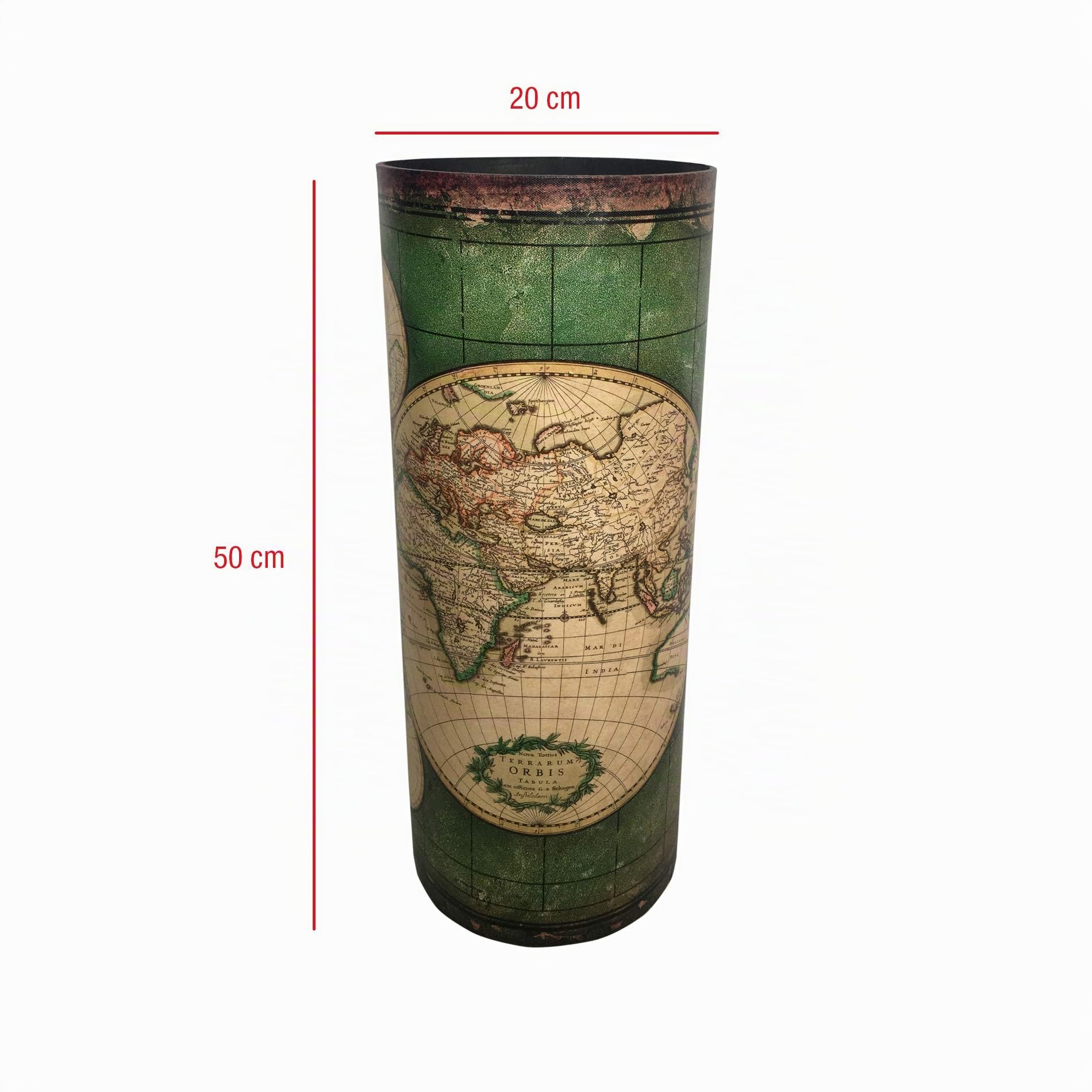 Rebecca Mobili Porte-Cannes de Marche Stockage de Parapluie Vert Beige Canvas 49,5 x 20 x 20 cm