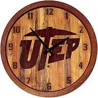 Vista 484 de The Fan-Brand NCAA Oklahoma Sooners: Faux Barrel Top Wall Clock Sports Team Bar Sign Décor - Home Man Cave, Party Decoration - Made On Demand