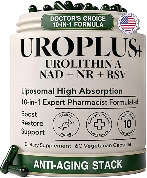 Liposomal Urolithin A Complex, 1250mg 10-in-1 with NAD+, NR, Resveratrol