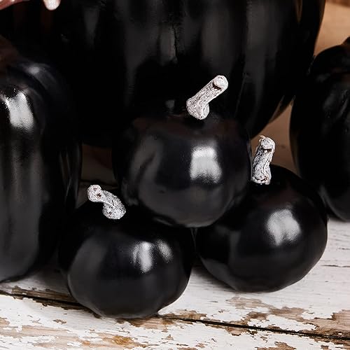 woshilaocai 7 calabazas artificiales para decoración de otoño, cosecha, Acción de Gracias, Halloween, vacaciones, decoración de casa de campo para