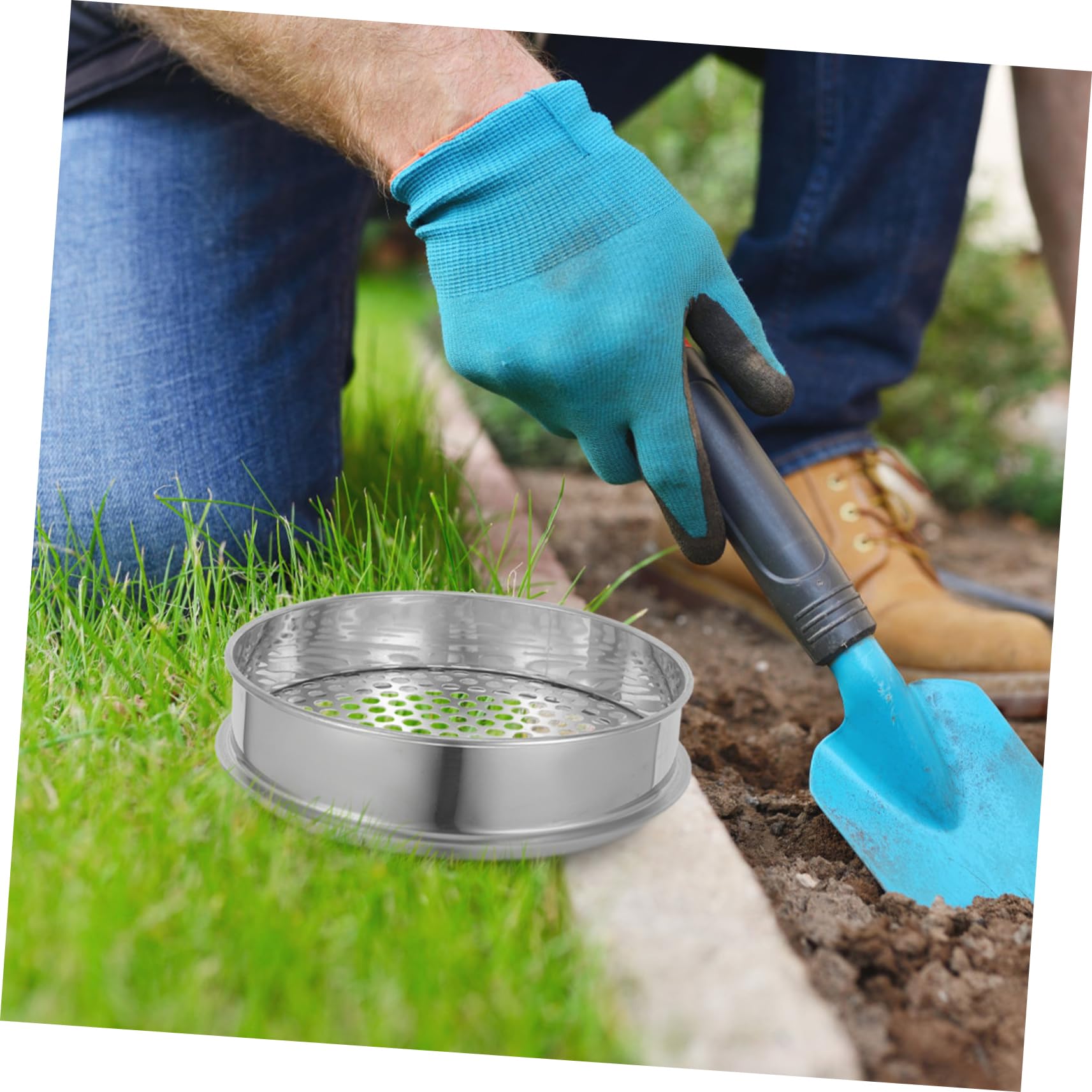 BESTonZON 2 Stück Gartensieb Rundsieb für Erde und Gartenarbeit Praktischer Schaufelsieb für Bonsai und Pflanzer zum Filtern von und Schmutz