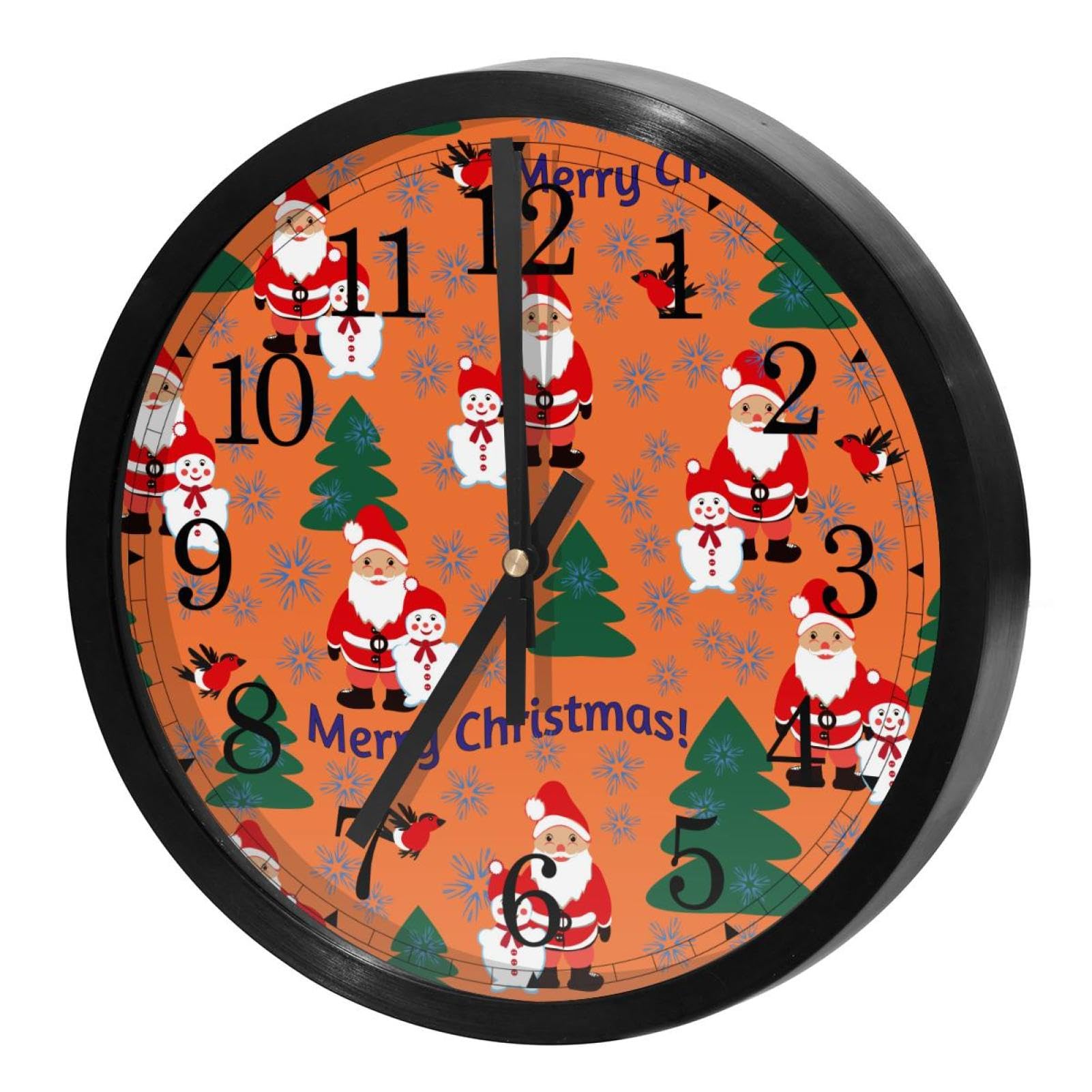 Horloge murale sans tic-tac avec motif arbre de Noël pour préserver le calme du bureau