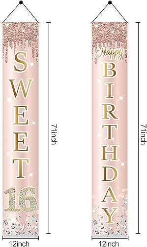 Vista 46 de Decoración de cumpleaños número 13 para niñas, cartel de feliz cumpleaños de 13 adolescentes, suministros para fiesta, telón de fondo de cumpleaños