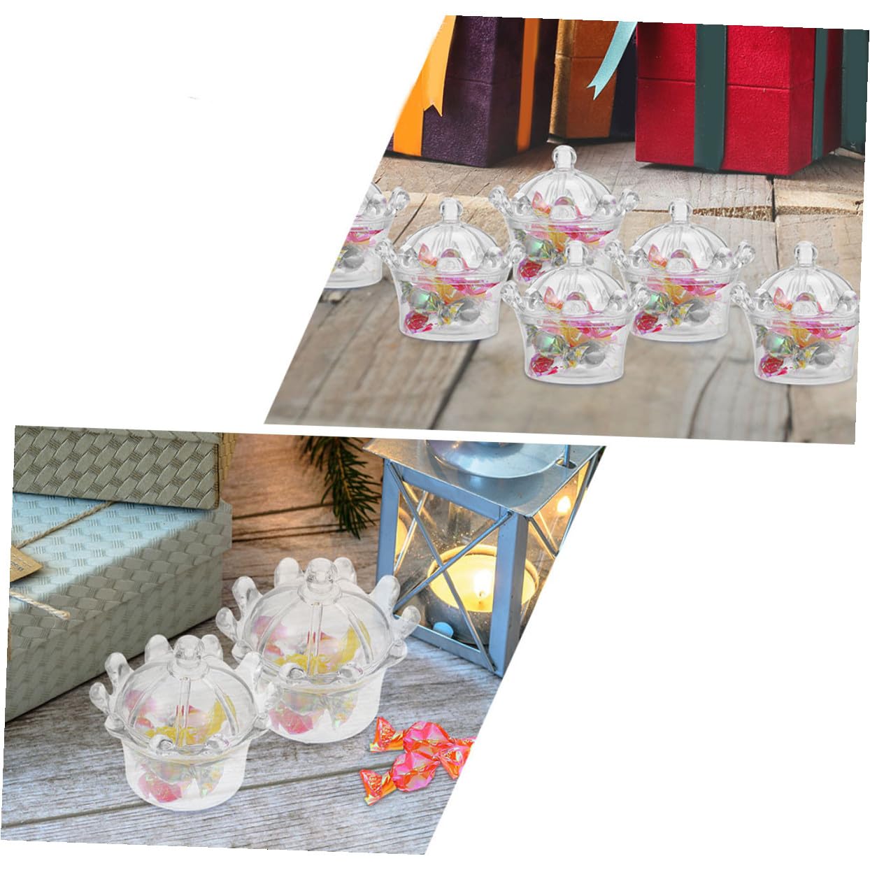 Cabilock 12piezas Caja De Dulces Transparente De Contenedor De Sweets Multiusos Para Decoración De Fiesta y Almacenamiento De Snacks Para Cumpleaños y Bodas