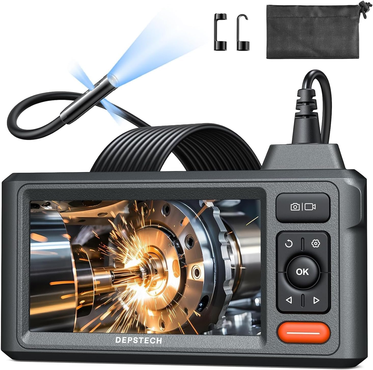 ☆トリプルレンズファイバースコープ - 5インチ大画面IPSモニター Amazon.co.jp: 【トリプルレンズ】 DEPSTECH ファイバースコープ 5