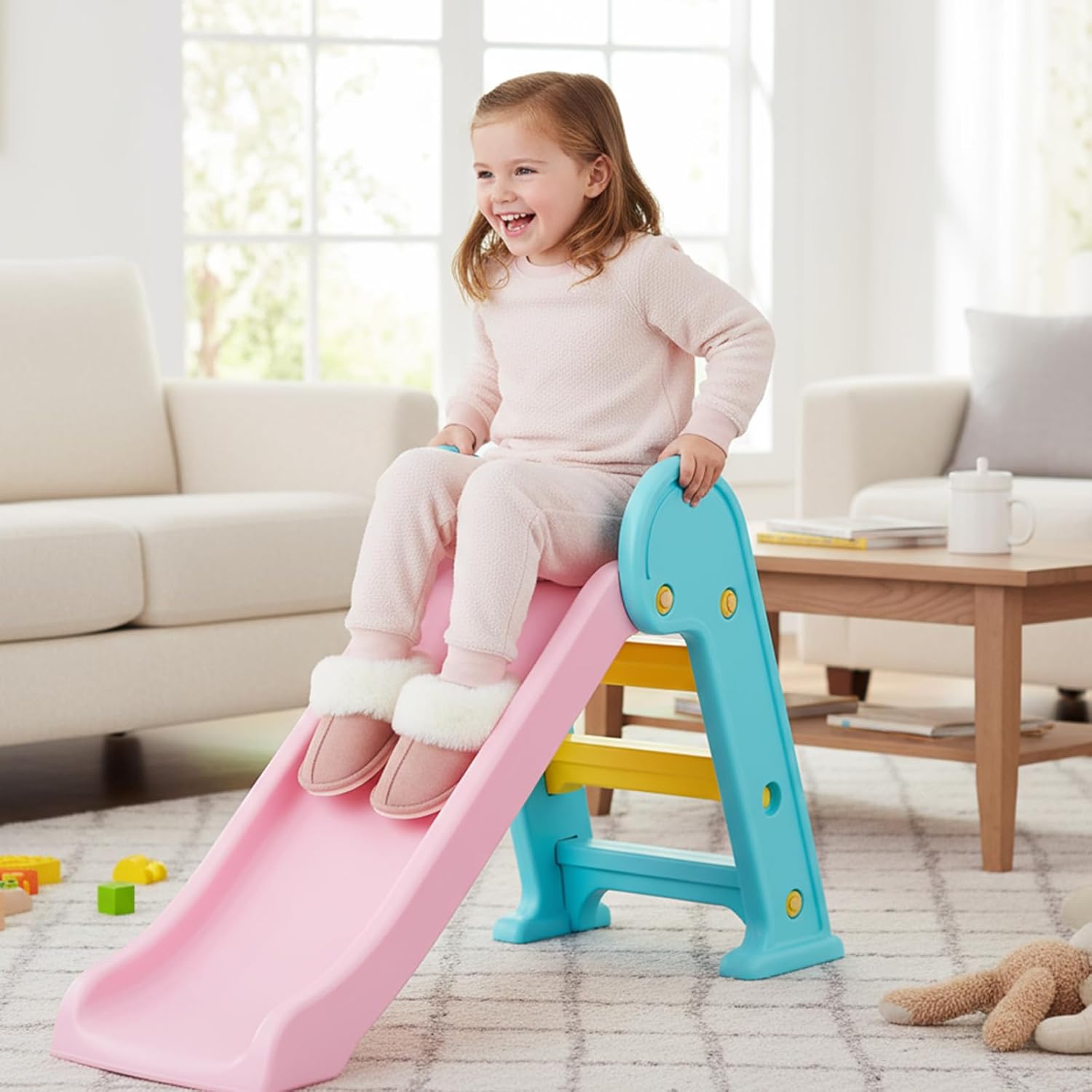 Kids Slippers Girls Boys Faux Fur House Slippers Fuzzy Indoor Shoes Warm Memory Foam Soft Plush Bedroom Slides - Image 8