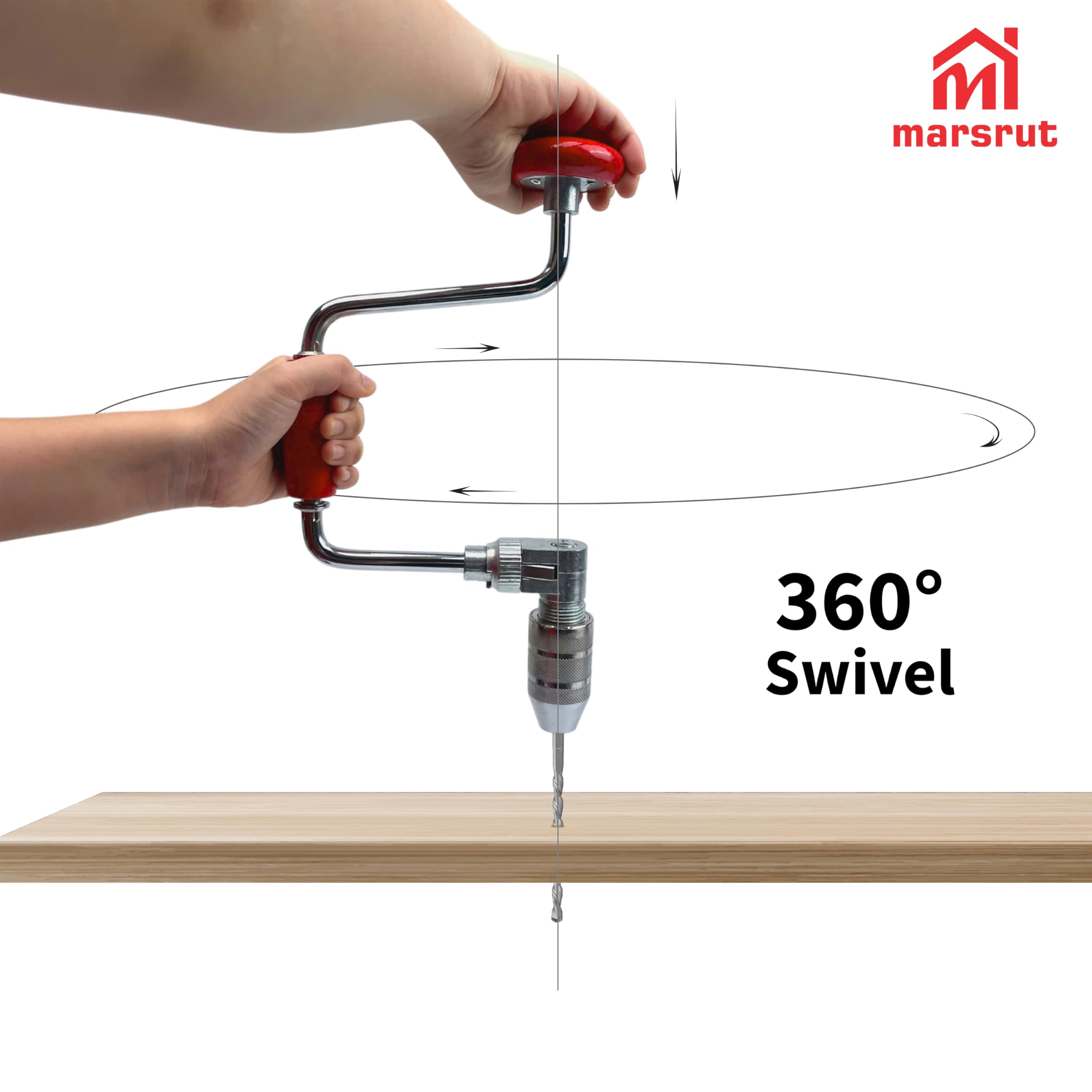 Manual Hand Drill Kit - Woodworking Brace Tool -5